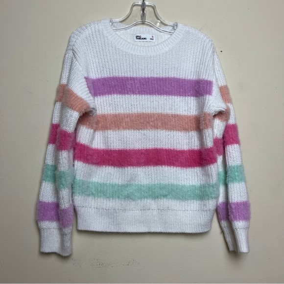 Epic Threads Striped pink purple green sweater size 5 - Picture 1 of 8